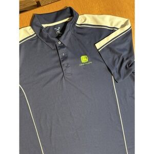 John Deere Polo Shirt 3XL Navy White Everywear Performance Golf Logo
